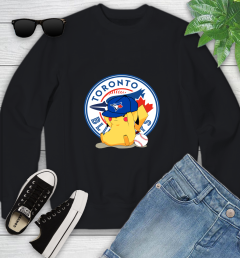 MLB Pikachu Baseball Sports Toronto Blue Jays Youth Sweatshirt 2