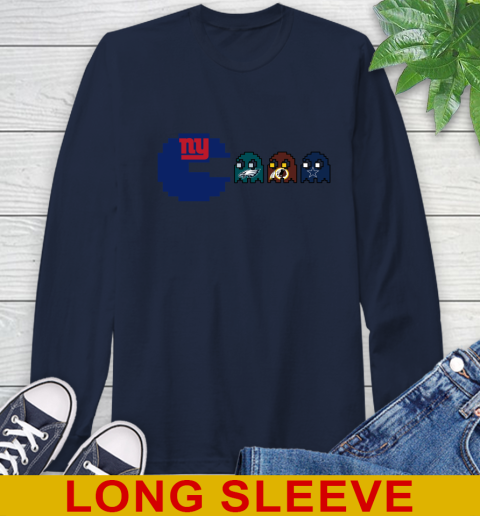 New York Giants NFL Football Pac Man Champion Long Sleeve T-Shirt 4