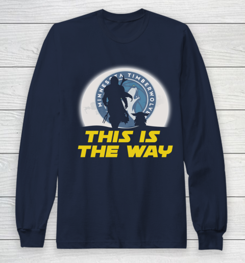 Minnesota Timberwolves NBA Basketball Star Wars Yoda And Mandalorian This Is The Way Long Sleeve T-Shirt 2