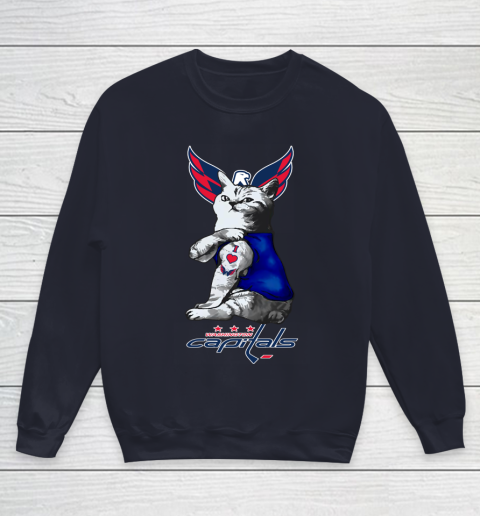 NHL My Cat Loves Washington Capitals Hockey Youth Sweatshirt 2