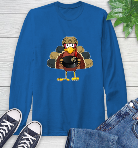 Vegas Golden Knights Turkey Thanksgiving Day Long Sleeve T-Shirt 9