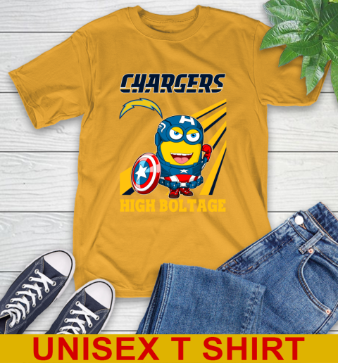 NFL Football Los Angeles Chargers Captain America Marvel Avengers Minion Shirt T-Shirt 2