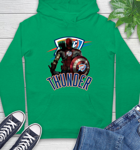 Oklahoma City Thunder NBA Basketball Captain America Thor Spider Man Hawkeye Avengers Hoodie 8
