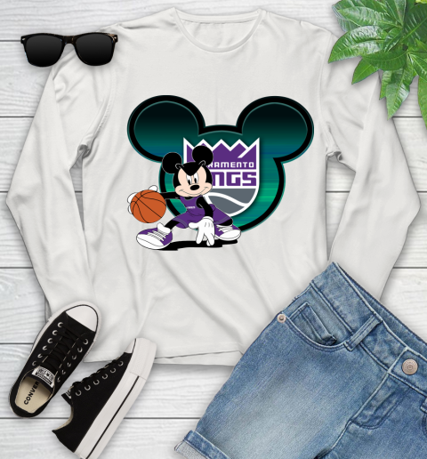NBA Sacramento Kings Mickey Mouse Disney Basketball Youth Long Sleeve 12
