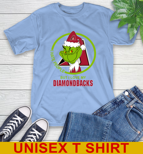 Arizona Diamondbacks MLB Christmas Grinch I Hate People But I Love My Favorite Baseball Team T-Shirt 11
