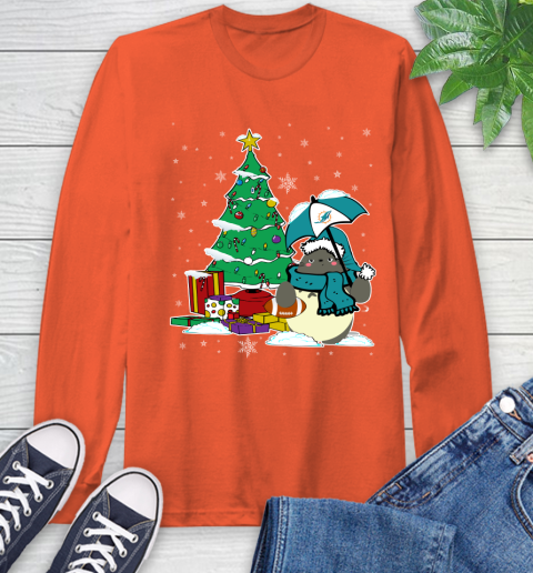 Miami Dolphins NFL Football Cute Tonari No Totoro Christmas Sports Long Sleeve T-Shirt 4