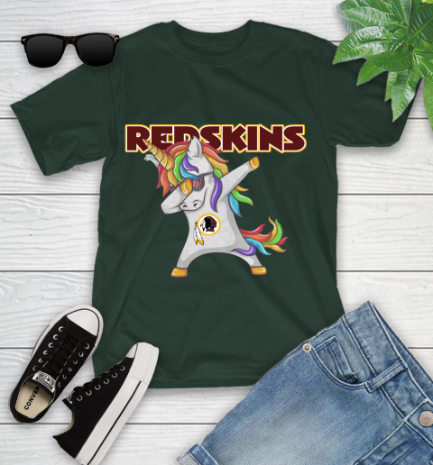 Washington Redskins NFL Football Funny Unicorn Dabbing Sports Youth T-Shirt 5