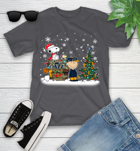 Utah Jazz NBA Basketball Christmas The Peanuts Movie Snoopy Championship Youth T-Shirt 6