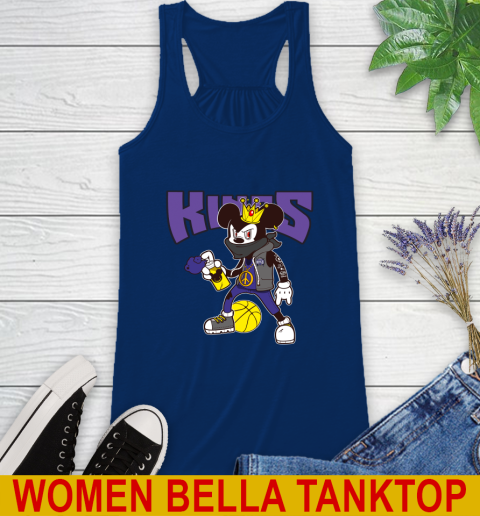 Sacramento Kings NBA Basketball Mickey Peace Sign Sports Racerback Tank 9
