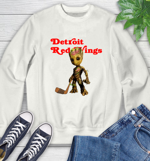 Detroit Red Wings NHL Hockey Groot Marvel Guardians Of The Galaxy Sweatshirt