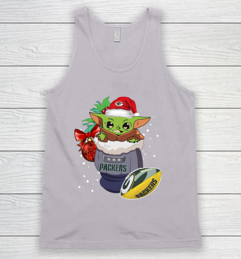 Green Bay Packers Christmas Baby Yoda Star Wars Funny Happy NFL Tank Top 4