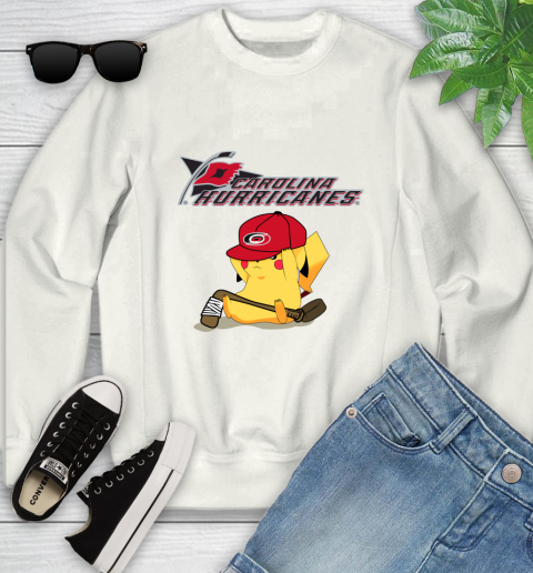 NHL Pikachu Hockey Sports Carolina Hurricanes Youth Sweatshirt