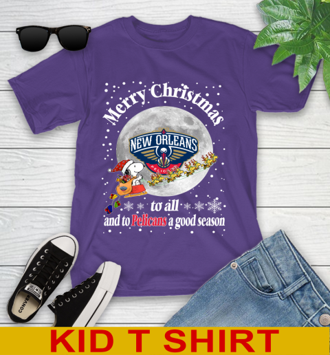 New Orleans Pelicans Merry Christmas To All And To Pelicans A Good Season NBA Basketball Sports Youth T-Shirt 3