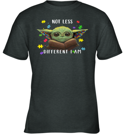 ngxv not less different i am baby yoda autism awareness shirts youth t shirt 26 front dark heather