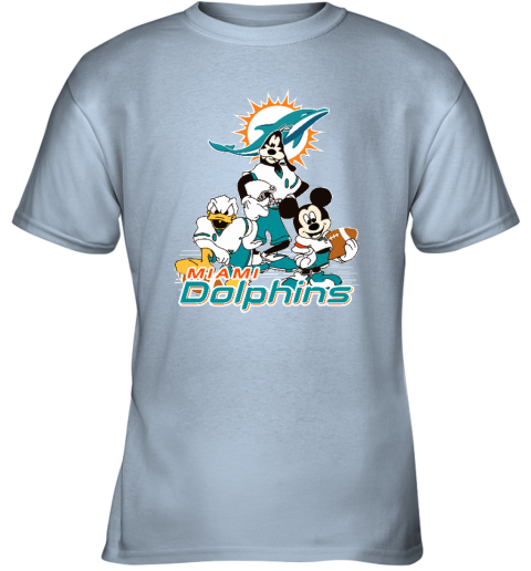 NFL Miami Dolphins Mickey Mouse Donald Duck Goofy Football T Shirt