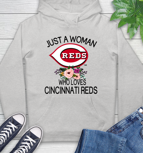 MLB Just A Woman Who Loves Cincinnati Reds Baseball Sports Hoodie