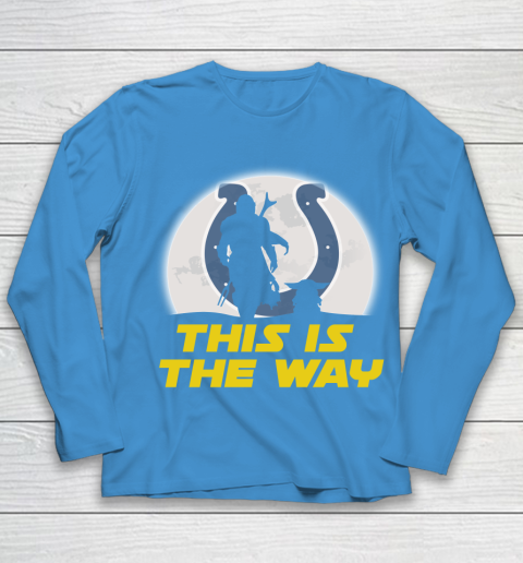Indianapolis Colts NFL Football Star Wars Yoda And Mandalorian This Is The Way Youth Long Sleeve 5