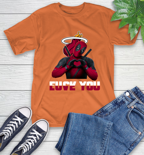 NBA Miami Heat Deadpool Love You Fuck You Basketball Sports T-Shirt 4