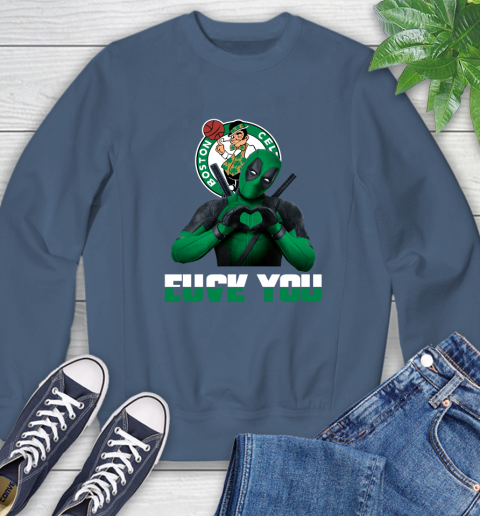 NBA Boston Celtics Deadpool Love You Fuck You Basketball Sports Sweatshirt 8