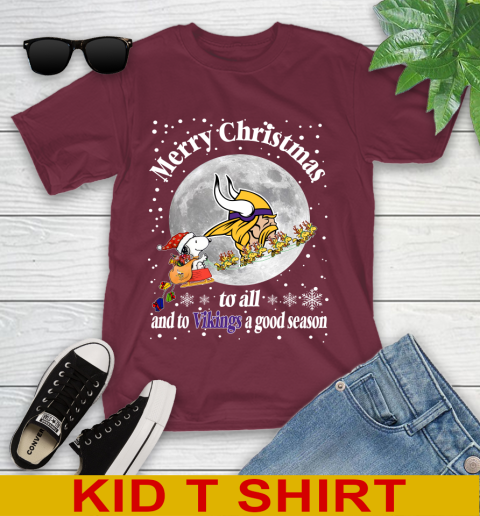 Minnesota Vikings Merry Christmas To All And To Vikings A Good Season NFL Football Sports Youth T-Shirt 5