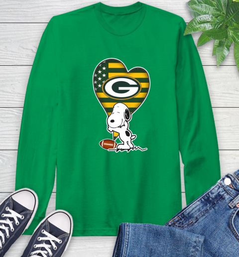 Green Bay Packers NFL Football The Peanuts Movie Adorable Snoopy Long Sleeve T-Shirt 7