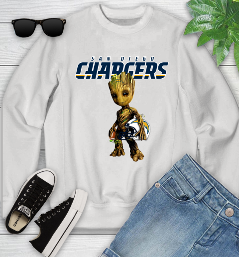 Los Angeles Chargers NFL Football Groot Marvel Guardians Of The Galaxy Youth Sweatshirt
