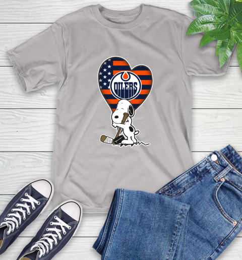 Edmonton Oilers NHL Hockey The Peanuts Movie Adorable Snoopy T-Shirt 12