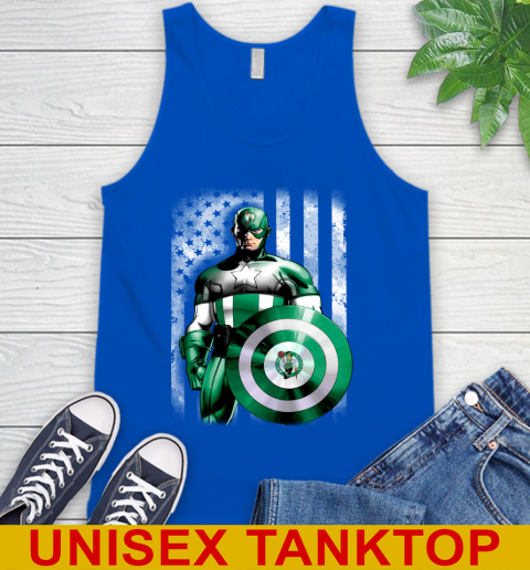 Boston Celtics NBA Basketball Captain America Marvel Avengers American Flag Shirt Tank Top 4