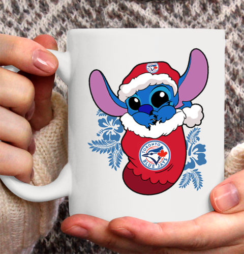 Toronto Blue Jays Christmas Stitch In The Sock Funny Disney MLB Ceramic Mug 11oz 2