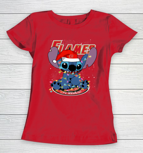Calgary Flames NHL Hockey noel stitch Christmas Women's T-Shirt 8 Calgary Flames NHL Hockey noel stitch Christmas Women's T-Shirt - Image 8