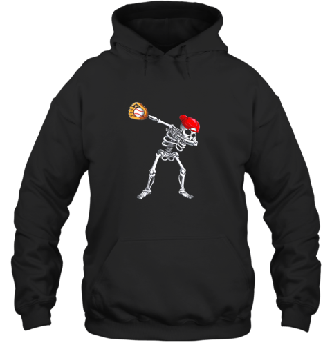 Dabbing Skeleton Baseball T shirt Halloween Boys Kids Men Hoodie