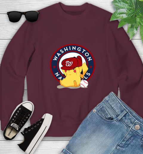 MLB Pikachu Baseball Sports Washington Nationals Youth Sweatshirt 5