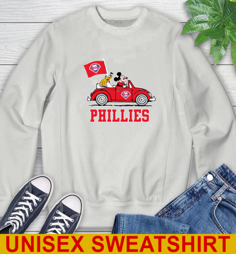 MLB Baseball Philadelphia Phillies Pluto Mickey Driving Disney Shirt Sweatshirt 5