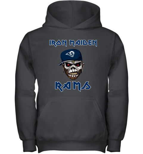 NFL Los Angeles Rams Iron Maiden Rock Band Music Football Sports Qmsl01RT1P0 youth hoodie 43 95 151514 front black