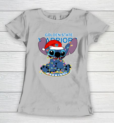 Golden State Warriors NBA noel stitch Basketball Christmas Women's T-Shirt 3