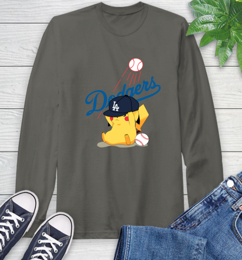 MLB Pikachu Baseball Sports Los Angeles Dodgers Long Sleeve T-Shirt 8