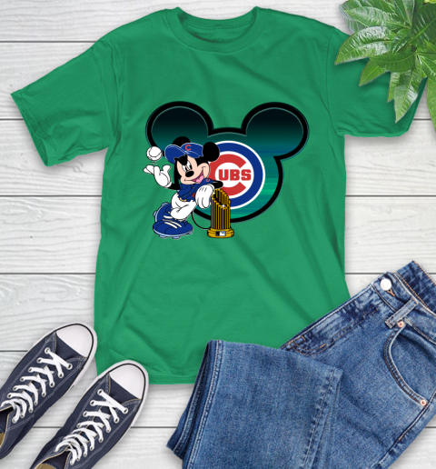 MLB Chicago Cubs The Commissioner's Trophy Mickey Mouse Disney T-Shirt 7