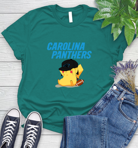NFL Pikachu Football Sports Carolina Panthers Women's T-Shirt 12