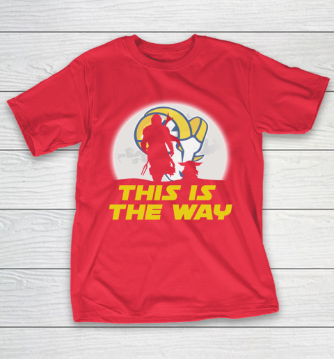 Los Angeles Rams NFL Football Star Wars Yoda And Mandalorian This Is The Way T-Shirt 9
