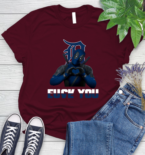 MLB Detroit Tigers Deadpool Love You Fuck You Baseball Sports Women's T-Shirt - Image 8