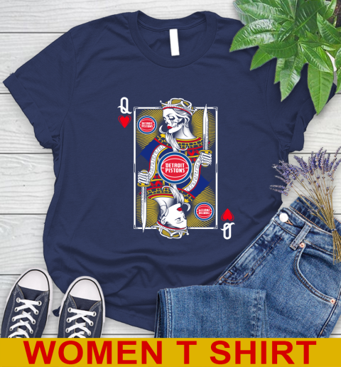NBA Basketball Detroit Pistons The Queen Of Hearts Card Shirt Women's T-Shirt 12