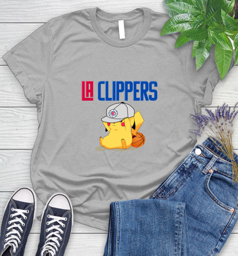 NBA Pikachu Basketball Sports Los Angeles Clippers Women's T-Shirt 5