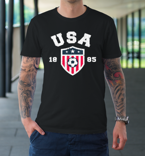 Vintage USA Soccer 1885 American Flag Football T-Shirt