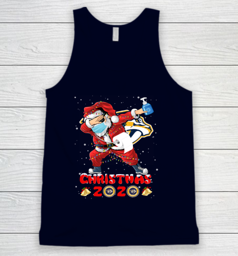 Nashville Predators Funny Santa Claus Dabbing Christmas 2020 NHL Tank Top 2