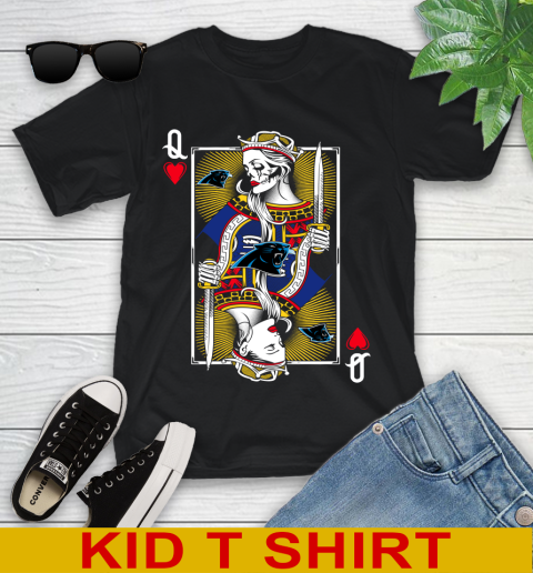 NFL Football Carolina Panthers The Queen Of Hearts Card Shirt Youth T-Shirt