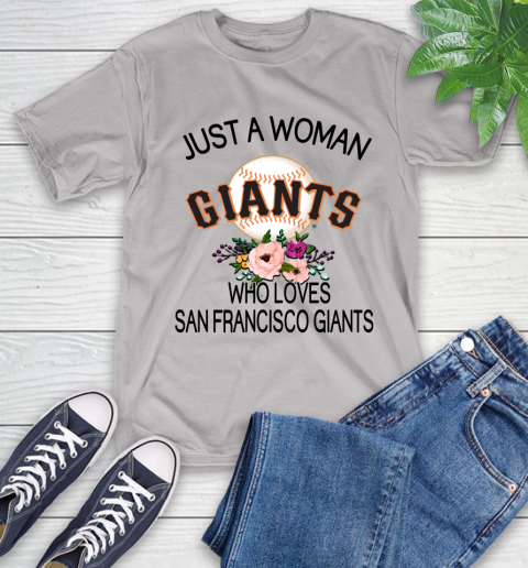 MLB Just A Woman Who Loves San Francisco Giants Baseball Sports T-Shirt 12