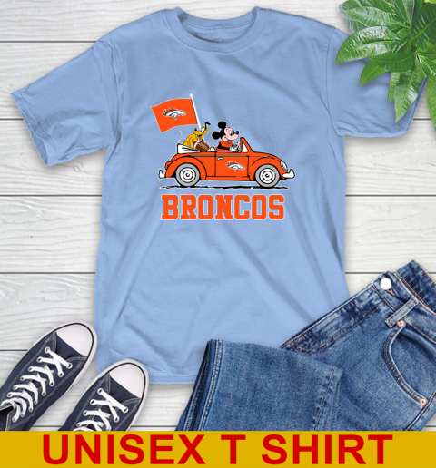 NFL Football Denver Broncos Pluto Mickey Driving Disney Shirt T-Shirt 11