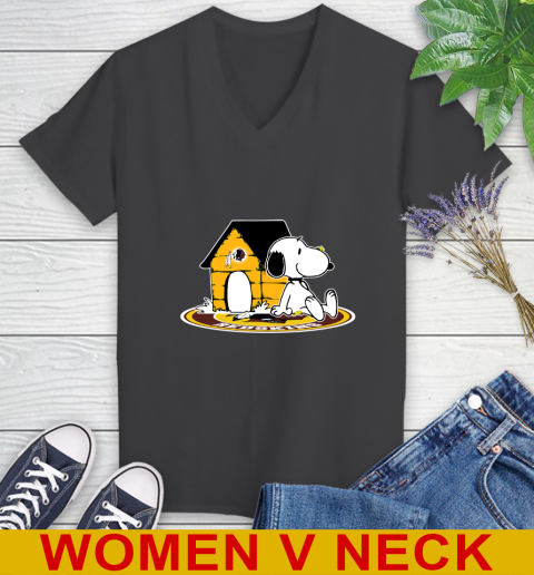 NFL Football Washington Redskins Snoopy The Peanuts Movie Shirt Women's V-Neck T-Shirt 9
