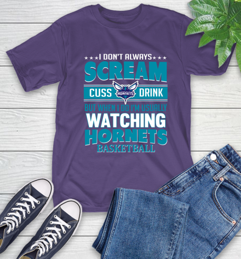 Charlotte Hornets NBA Basketball I Scream Cuss Drink When I'm Watching My Team T-Shirt 5