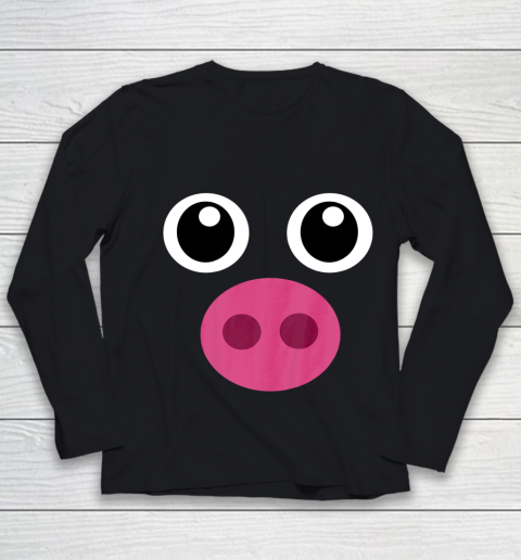 Funny Pig Face Shirt Swine Halloween Costume Gift T Shirt.JRS6TGU0CQ Youth Long Sleeve